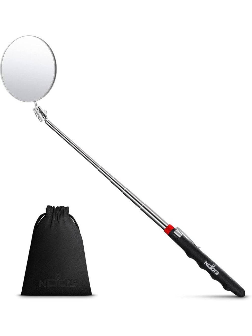 Heavy Duty Telescoping Inspection Mirror - 3.23" Round, Adjustable & Durable